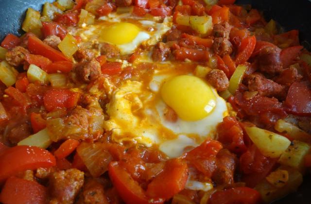 Chakchouka aux poivrons et merguez - Photo par jpdojp
