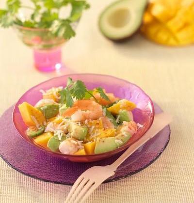 Salade de crevettes, mangue, avocat et noix de coco - Photo par Programme Alimentation et Insertion