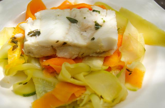 Cabillaud et ses tagliatelles de légumes - Photo par La ptite cuisine de Pauline
