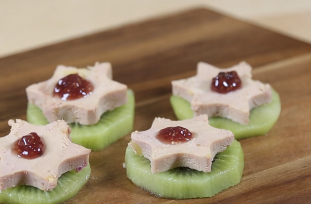 Canapés de kiwi au foie gras et pointe de confit de figues - 750g