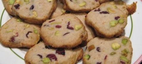 Cookies pistache-amandes-cranberries - Photo par gawellf