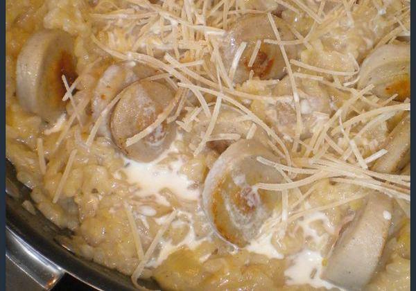 Risotto citronné au boudin blanc et oignons confits - Photo par La petite cuisine de Sabine