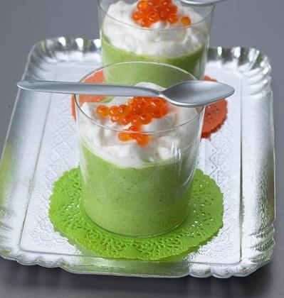 Cappuccino avocat-roquette aux œufs de saumon - azouzas