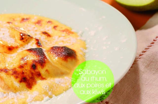 Sabayon au rhum, aux poires et aux kiwis - Photo par Cooking Chef