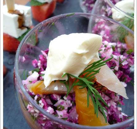 Verrine de semoule de chou fleur au haddok maison - Photo par aurorewn