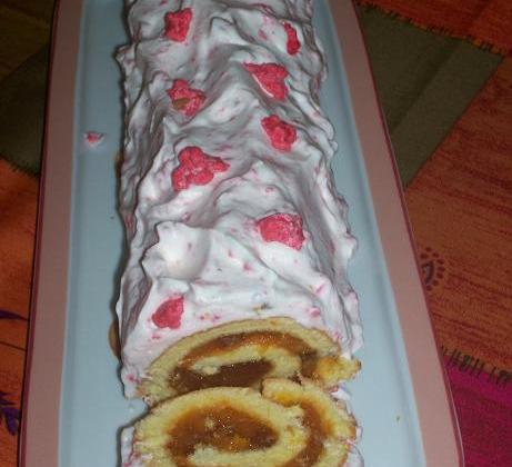 Bûche pommes et pralines roses - TiaDinette