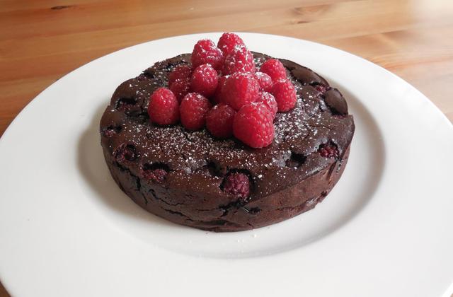 Fondant au chocolat café et framboises - Photo par carofiH