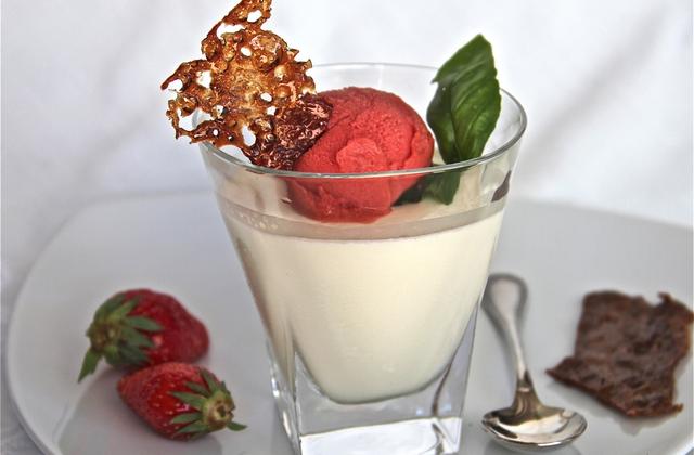 Panacotta fraises basilic - martinPm
