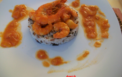 Gambas & son coulis de tomates épicé - Photo par Annick