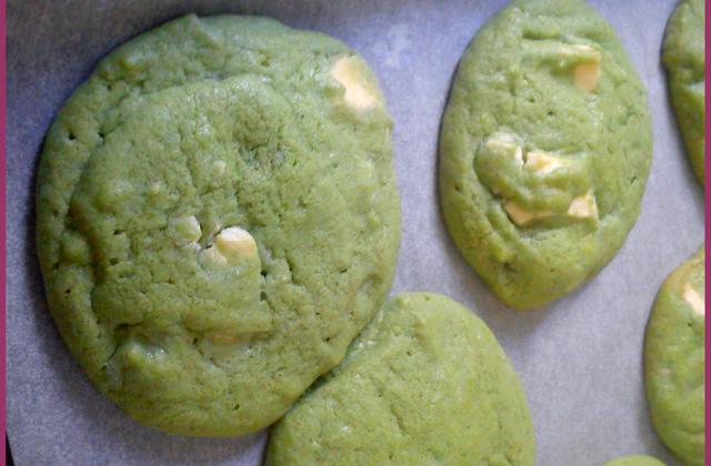 Cookies martiens à la pistache et au chocolat blanc - Photo par tataneN