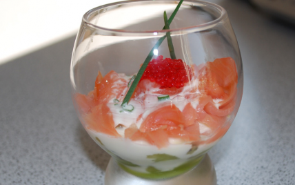 Verrine de kiwi et saumon fumé - Photo par clynho