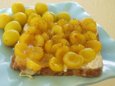Tartine chèvre-mirabelles - Photo par newelm