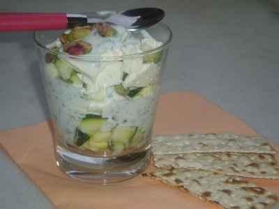 Verrine de courgettes au fromage blanc et pistaches - newelm