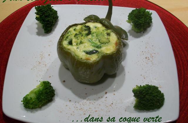 Flan courgette et brocoli dans sa coque verte - Photo par Annick