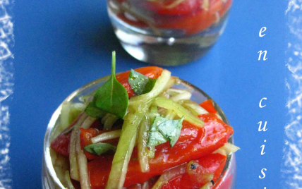 Verrines simplissimes poivron-concombre - Photo par joliep