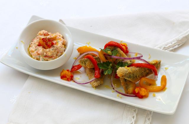 Nuggets de maquereau, sauce aux poivrons - Silvia Santucci