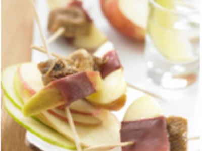Brochettes de pommes, figues et magret de canard - Photo par 750g