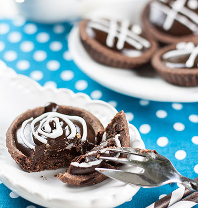 Recette - Tartelettes chocolat à la ganache choco/caramel | 750g