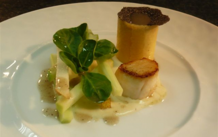 Espuma de Pur Brebis, pomme, poire et Saint Jacques - Photo par bzhquem
