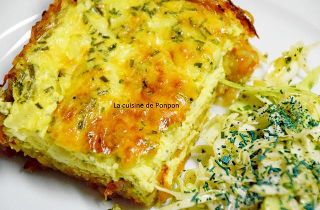Quiche aux herbes fraîches sur croustillant de pommes de terre et carottes - Photo par Ponpon