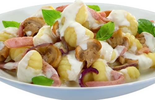 Gnocchis crémeux aux lardons et champignons - Photo par philad3