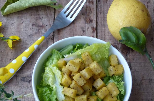 Dés de polenta au zeste de citron & herbes de Provence - Photo par Ingrid Bernard