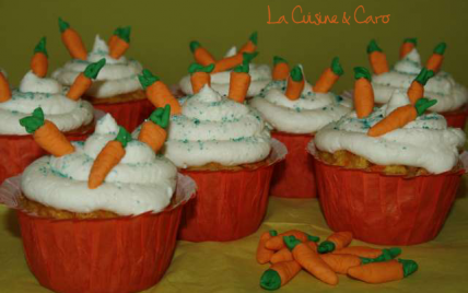 Cupcakes carottes nuage chocolat blanc - Photo par la cuisine caro