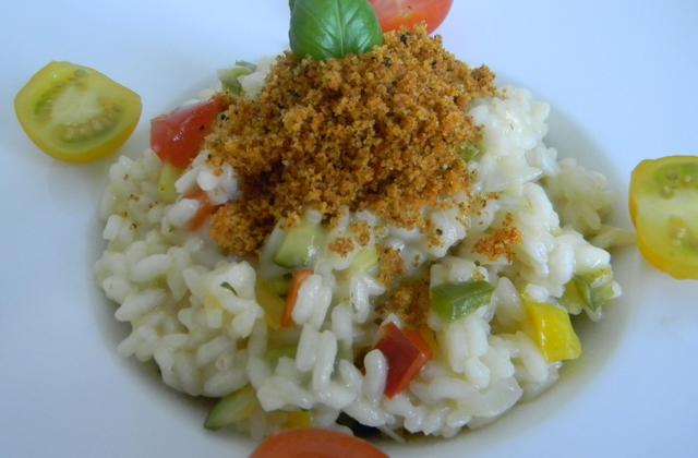 Risotto aux légumes du soleil et sa chapelure au chorizo - Photo par sophie