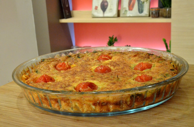 Quiche lorraine sans pâte au fromage de brebis Etorki - Photo par 750g