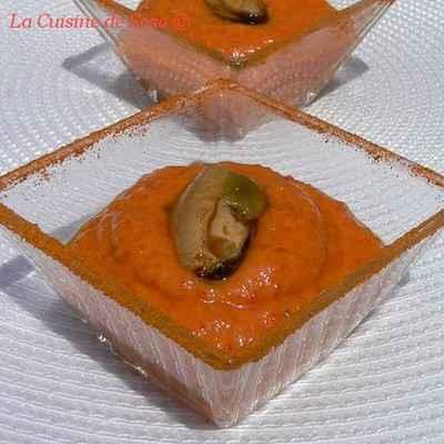 Verrines aux gambas et pimientos - Photo par nathal8
