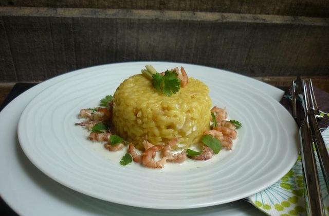 Risotto au curry, coco et crevettes grise - Photo par RatatouilletteJo