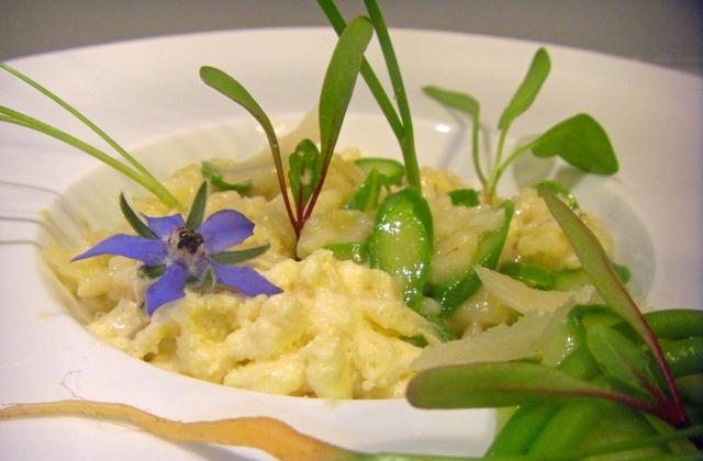 Risotto aux asperges vertes et yuzu - Photo par Histoire de goûts