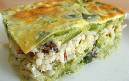 Gratin de courgettes parfumé à l'huile essentielle de garrigue et au riz - Photo par sherau