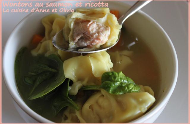 Raviolis won tons au saumon et à la ricotta, tortellini - lacuisinedannaetolivia
