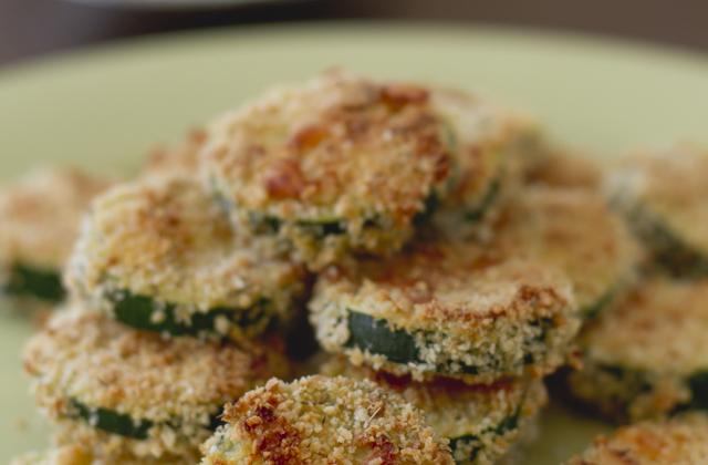 Rondelles de courgettes panées au parmesan - Photo par Bérengère