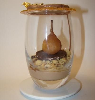 Poire Belle-Hélène en verrine revisitée - Sandrine Baumann