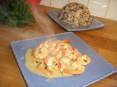 Gambas flambées au whisky - Photo par nicolaBdn