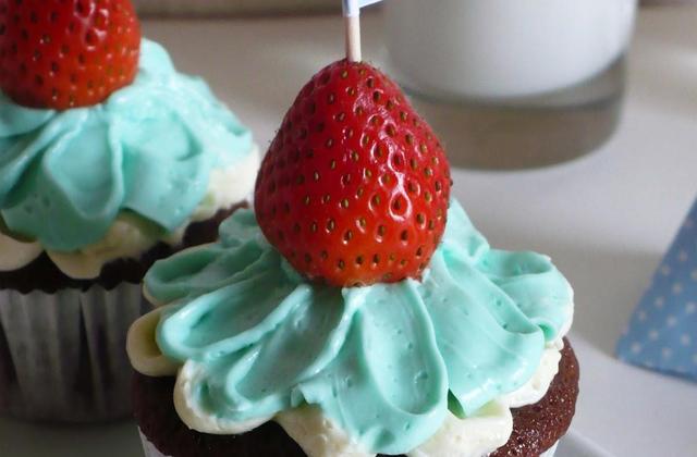 Cupcakes chocolat-amandes et son topping au mascarpone et aux amandes - Photo par Cécilia Chocolat