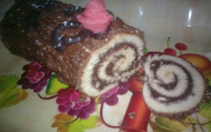 Bûche de Noël chocolat/noix - Photo par missdai