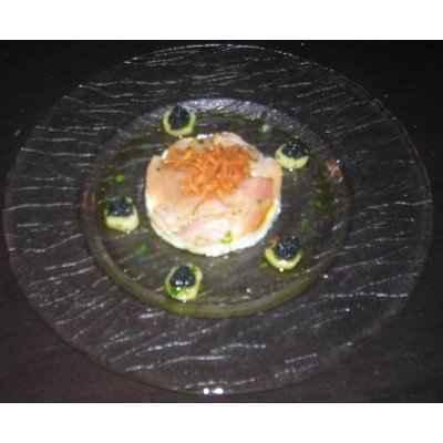 Eventail de Hareng fumé, pomme de terre écrasées et crème aigrelette - Photo par 750g