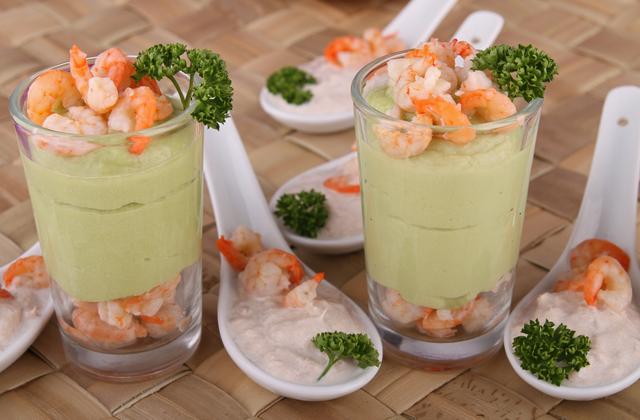 Verrines aux avocats et crevettes - Photo par Chef Christophe