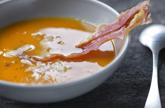 Crème de butternut et Jambon de Bayonne Aoste Sélection - Photo par Aoste