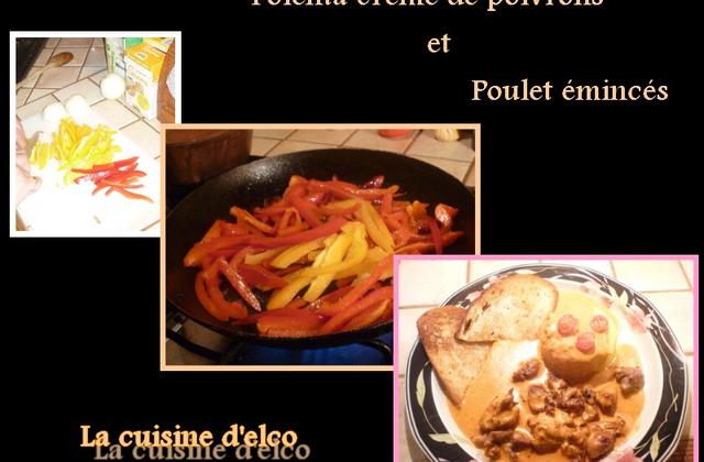 Polenta à la crème de poivrons et poulet émincés - champs8