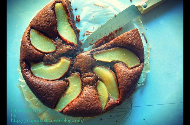 Gâteau chocolat poire gourmand et sans gluten - Photo par cupcakista