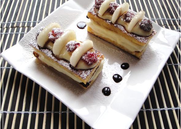 Recette Mille Feuilles De Pain Perdu Et Poire Avec Sa Creme Patissiere 750g
