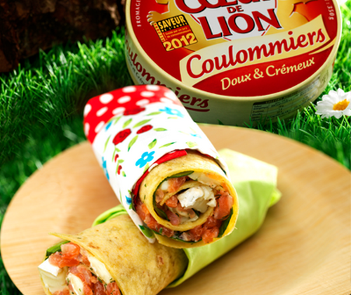 Petits wraps, au Coulommiers Cœur de Lion et aux deux saumons - Photo par Quiveutdufromage.com
