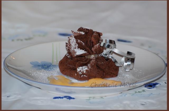 Aumônières chocolatées, crème au citron - Photo par newelm