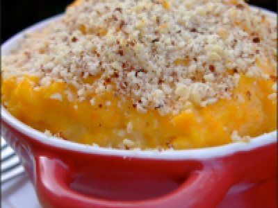 Gratin en mini-cocottes de pommes de terre et butternut aux zestes d'agrumes, chapelure de noisettes - christgOm
