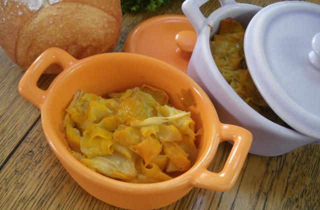 Cassolette de courgettes jaunes en copeaux - Photo par gillouc
