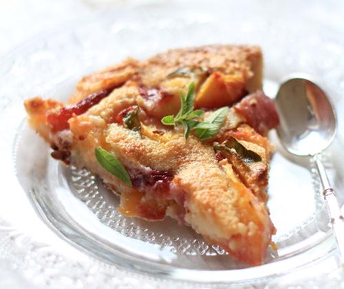 Clafoutis aux pêches et à la verveine - Photo par nanoudK